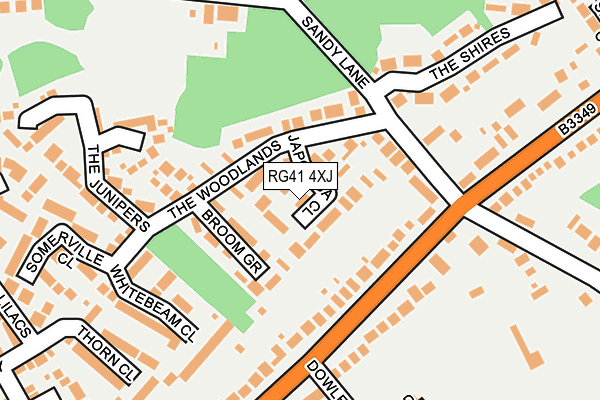 RG41 4XJ map - OS OpenMap – Local (Ordnance Survey)