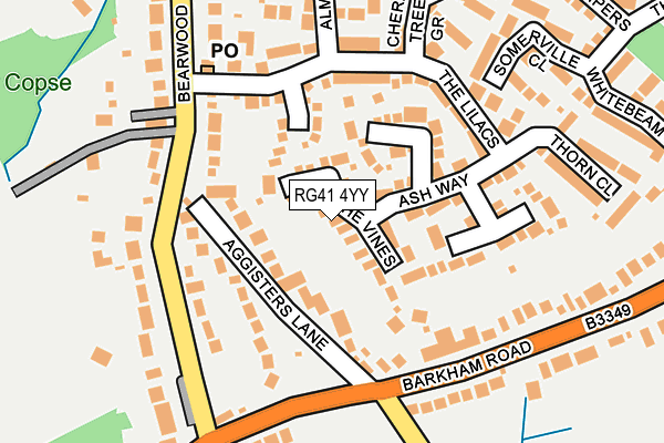 RG41 4YY map - OS OpenMap – Local (Ordnance Survey)