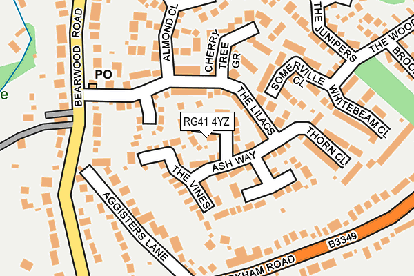 RG41 4YZ map - OS OpenMap – Local (Ordnance Survey)