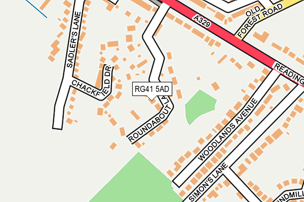 RG41 5AD map - OS OpenMap – Local (Ordnance Survey)