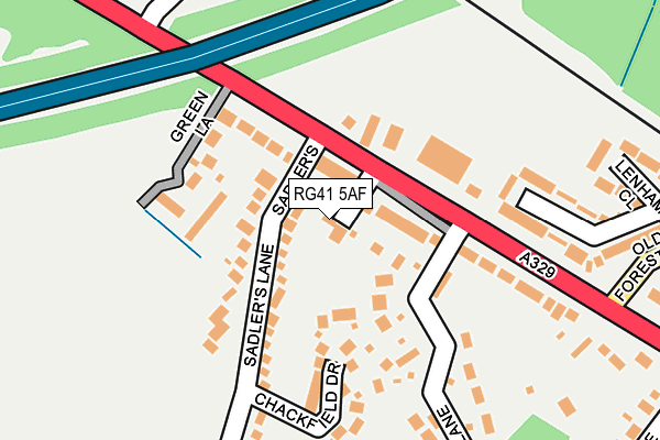 RG41 5AF map - OS OpenMap – Local (Ordnance Survey)