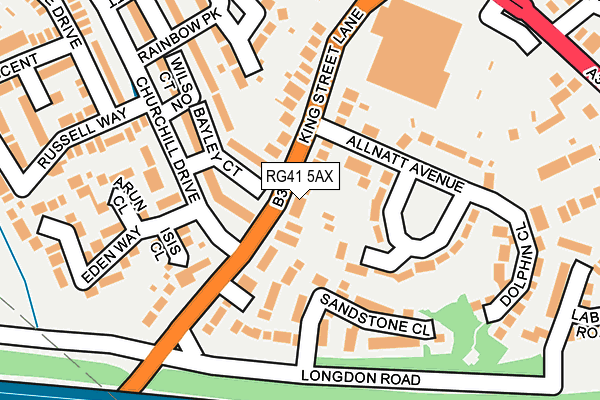 RG41 5AX map - OS OpenMap – Local (Ordnance Survey)