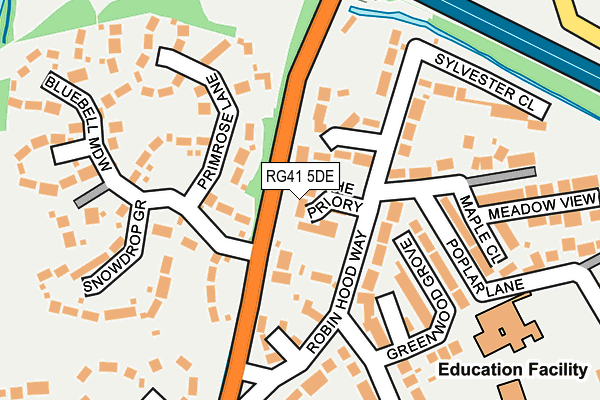 RG41 5DE map - OS OpenMap – Local (Ordnance Survey)