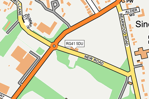 RG41 5DU map - OS OpenMap – Local (Ordnance Survey)