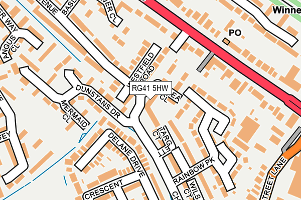 RG41 5HW map - OS OpenMap – Local (Ordnance Survey)