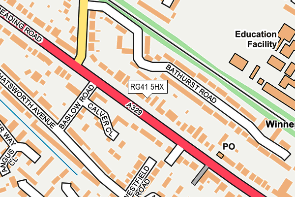 RG41 5HX map - OS OpenMap – Local (Ordnance Survey)