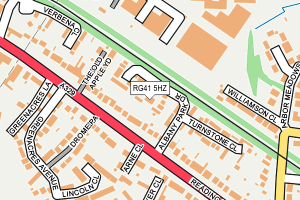 RG41 5HZ map - OS OpenMap – Local (Ordnance Survey)