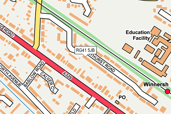 RG41 5JB map - OS OpenMap – Local (Ordnance Survey)