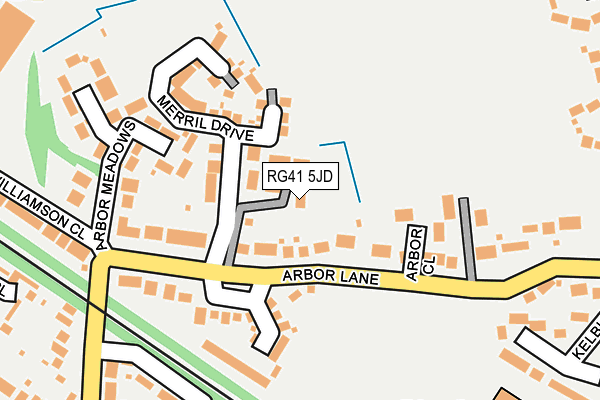 RG41 5JD map - OS OpenMap – Local (Ordnance Survey)