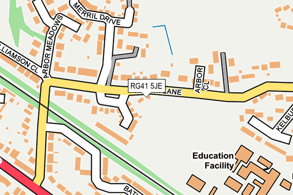 RG41 5JE map - OS OpenMap – Local (Ordnance Survey)