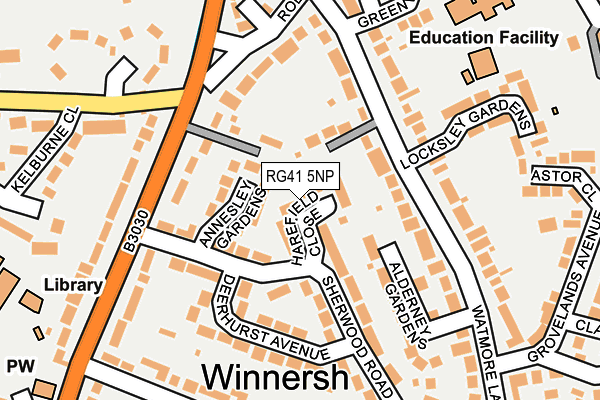 RG41 5NP map - OS OpenMap – Local (Ordnance Survey)