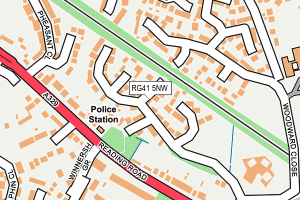 RG41 5NW map - OS OpenMap – Local (Ordnance Survey)