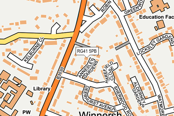 RG41 5PB map - OS OpenMap – Local (Ordnance Survey)