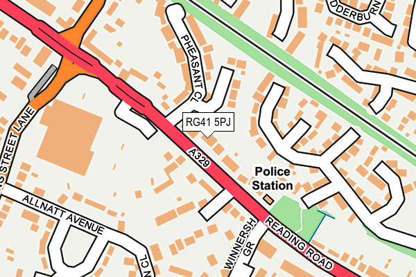 RG41 5PJ map - OS OpenMap – Local (Ordnance Survey)