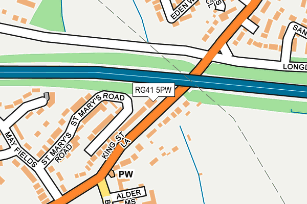 RG41 5PW map - OS OpenMap – Local (Ordnance Survey)