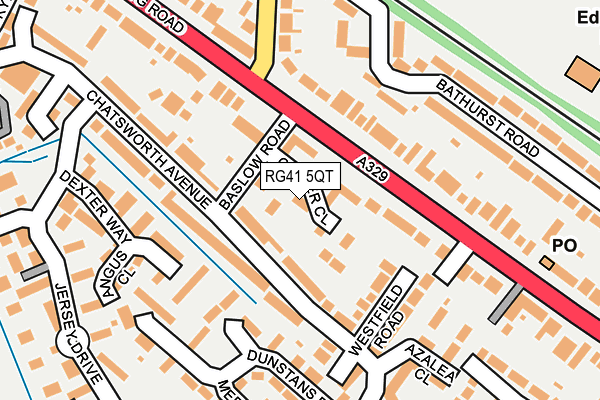RG41 5QT map - OS OpenMap – Local (Ordnance Survey)