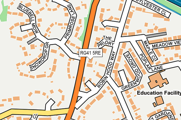 RG41 5RE map - OS OpenMap – Local (Ordnance Survey)