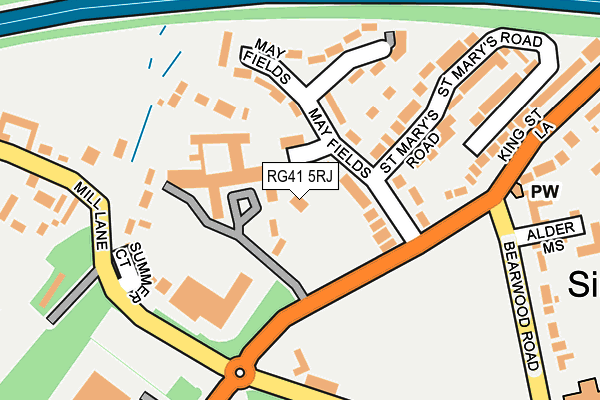 RG41 5RJ map - OS OpenMap – Local (Ordnance Survey)