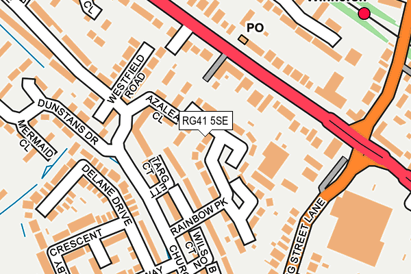 RG41 5SE map - OS OpenMap – Local (Ordnance Survey)