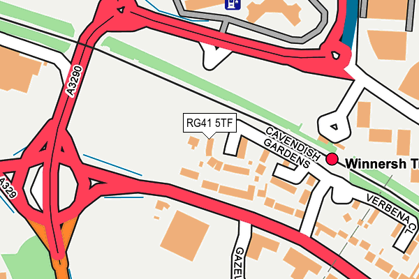 RG41 5TF map - OS OpenMap – Local (Ordnance Survey)