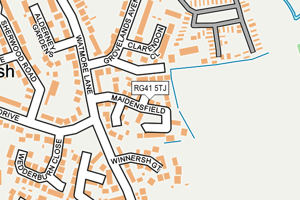 RG41 5TJ map - OS OpenMap – Local (Ordnance Survey)