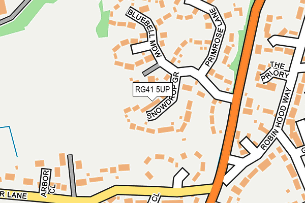 RG41 5UP map - OS OpenMap – Local (Ordnance Survey)