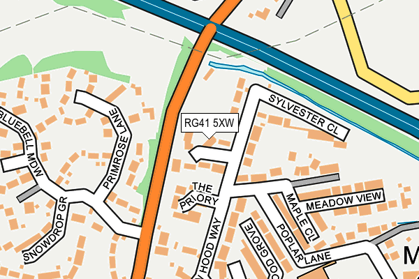 RG41 5XW map - OS OpenMap – Local (Ordnance Survey)