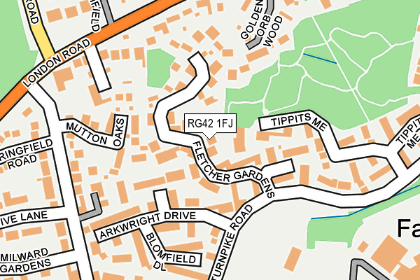 RG42 1FJ map - OS OpenMap – Local (Ordnance Survey)