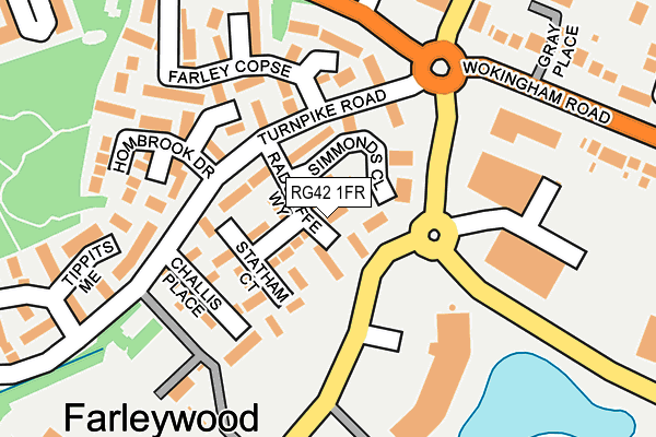 RG42 1FR map - OS OpenMap – Local (Ordnance Survey)