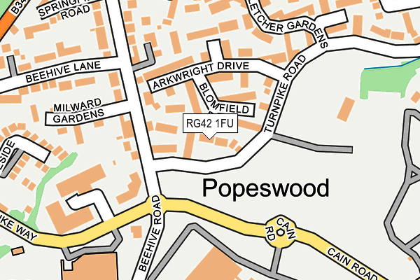 RG42 1FU map - OS OpenMap – Local (Ordnance Survey)