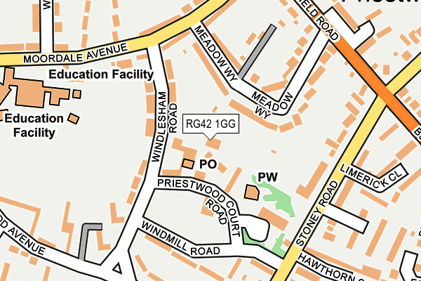 RG42 1GG map - OS OpenMap – Local (Ordnance Survey)