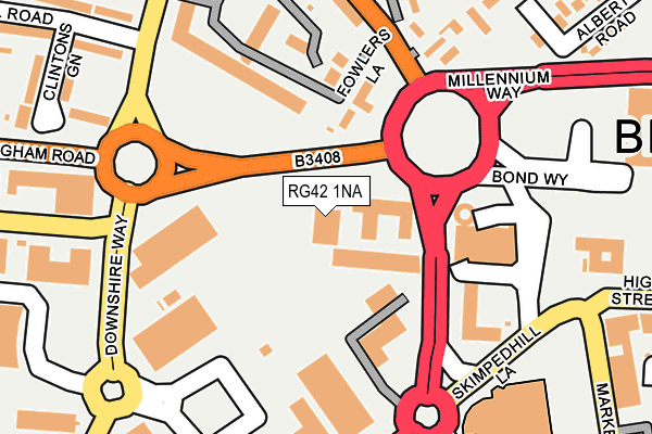 RG42 1NA map - OS OpenMap – Local (Ordnance Survey)