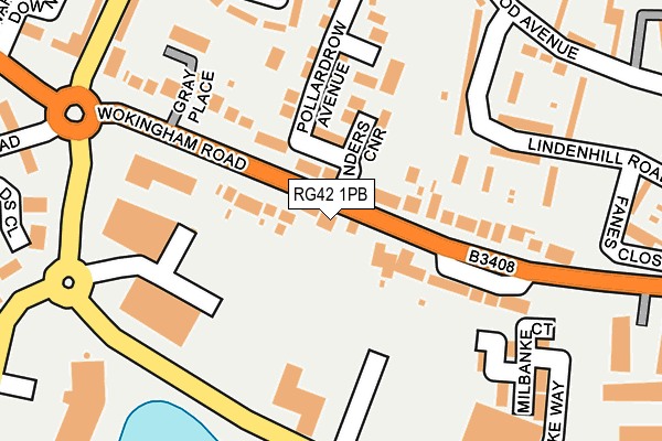 RG42 1PB map - OS OpenMap – Local (Ordnance Survey)