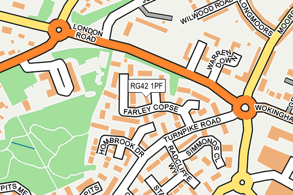 RG42 1PF map - OS OpenMap – Local (Ordnance Survey)