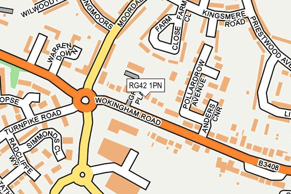 RG42 1PN map - OS OpenMap – Local (Ordnance Survey)