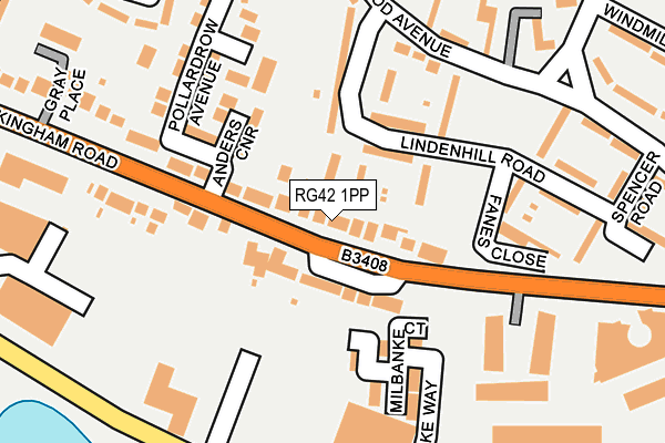 RG42 1PP map - OS OpenMap – Local (Ordnance Survey)