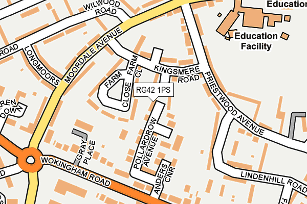 RG42 1PS map - OS OpenMap – Local (Ordnance Survey)