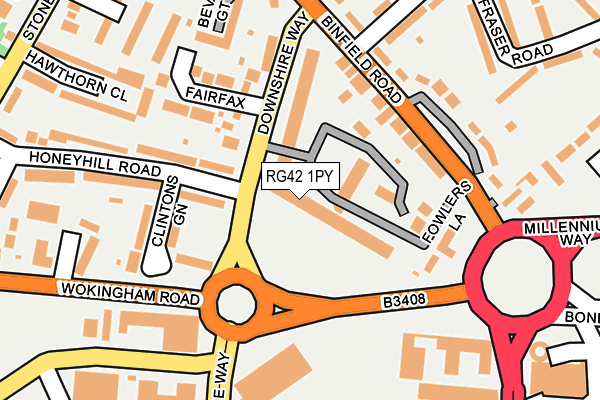 RG42 1PY map - OS OpenMap – Local (Ordnance Survey)