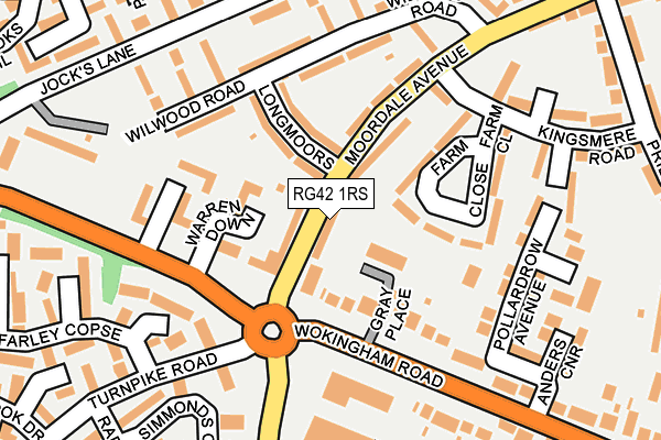 RG42 1RS map - OS OpenMap – Local (Ordnance Survey)