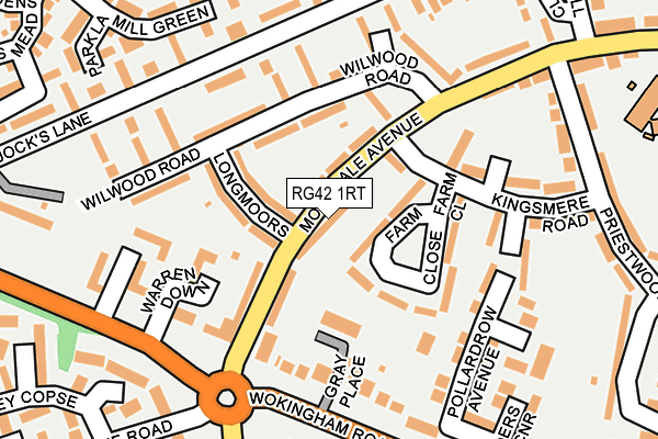 RG42 1RT map - OS OpenMap – Local (Ordnance Survey)