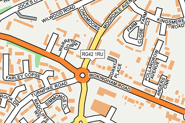 RG42 1RU map - OS OpenMap – Local (Ordnance Survey)