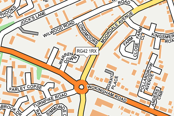 RG42 1RX map - OS OpenMap – Local (Ordnance Survey)