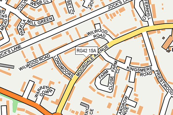 RG42 1SA map - OS OpenMap – Local (Ordnance Survey)