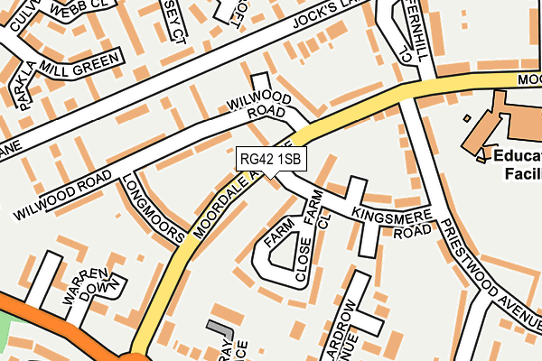 RG42 1SB map - OS OpenMap – Local (Ordnance Survey)