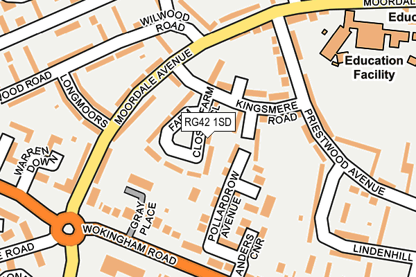 RG42 1SD map - OS OpenMap – Local (Ordnance Survey)