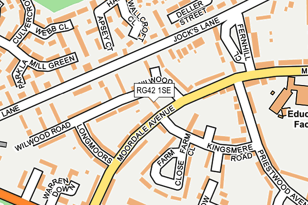 RG42 1SE map - OS OpenMap – Local (Ordnance Survey)
