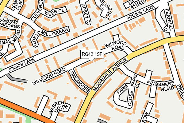 RG42 1SF map - OS OpenMap – Local (Ordnance Survey)