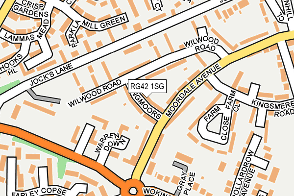 RG42 1SG map - OS OpenMap – Local (Ordnance Survey)