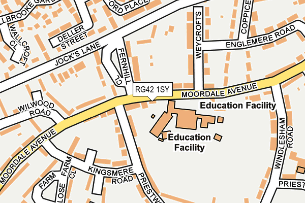RG42 1SY map - OS OpenMap – Local (Ordnance Survey)