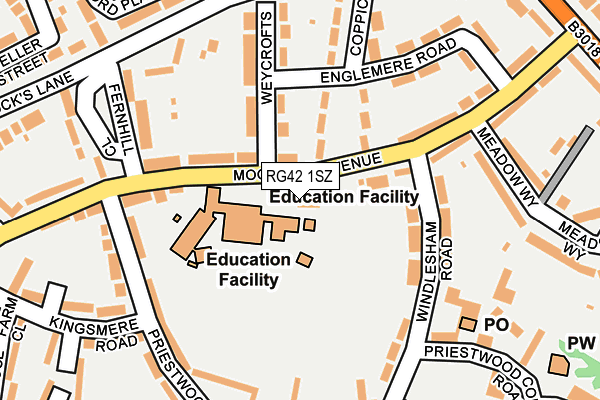 RG42 1SZ map - OS OpenMap – Local (Ordnance Survey)